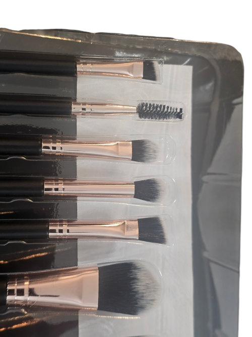 Purely You™ 10-Pack Black Handle and Rose Gold Makeup Applicator Brush Beauty Set