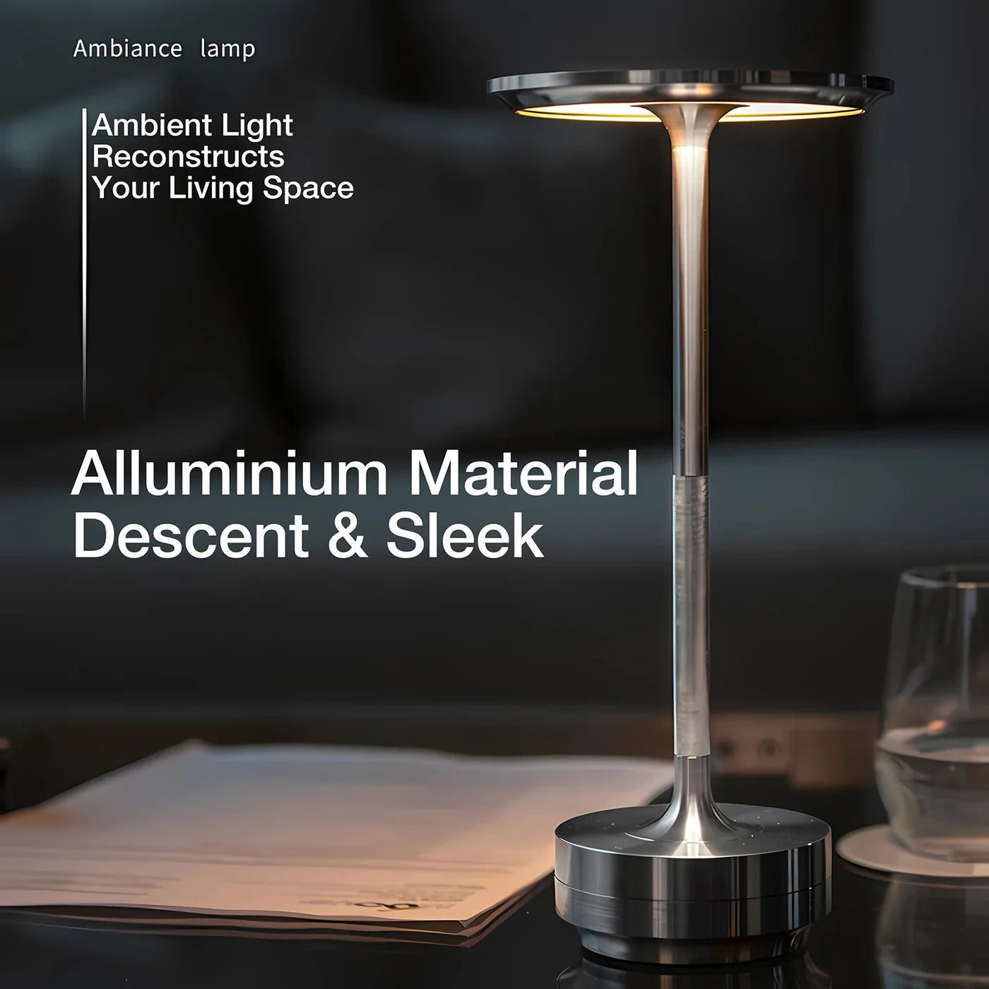 Cordless Table Lamp with Touch Control & Modern Nordic Design